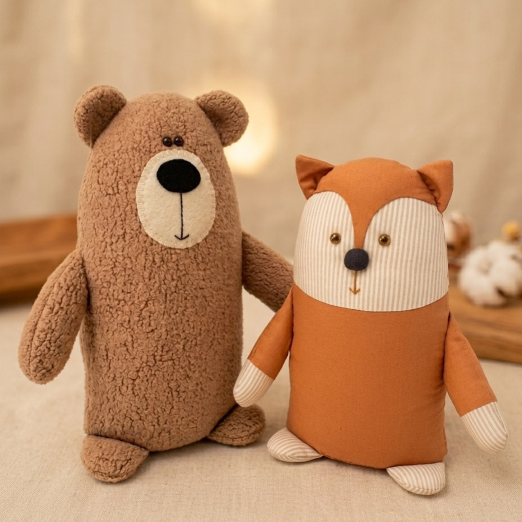 Projeto-O-Urso-e-a-Raposa-2-PDF-Projeto-Pattern-Proyecto Projeto Digital PDF: Molde O Urso e A Raposa - Imagem 1